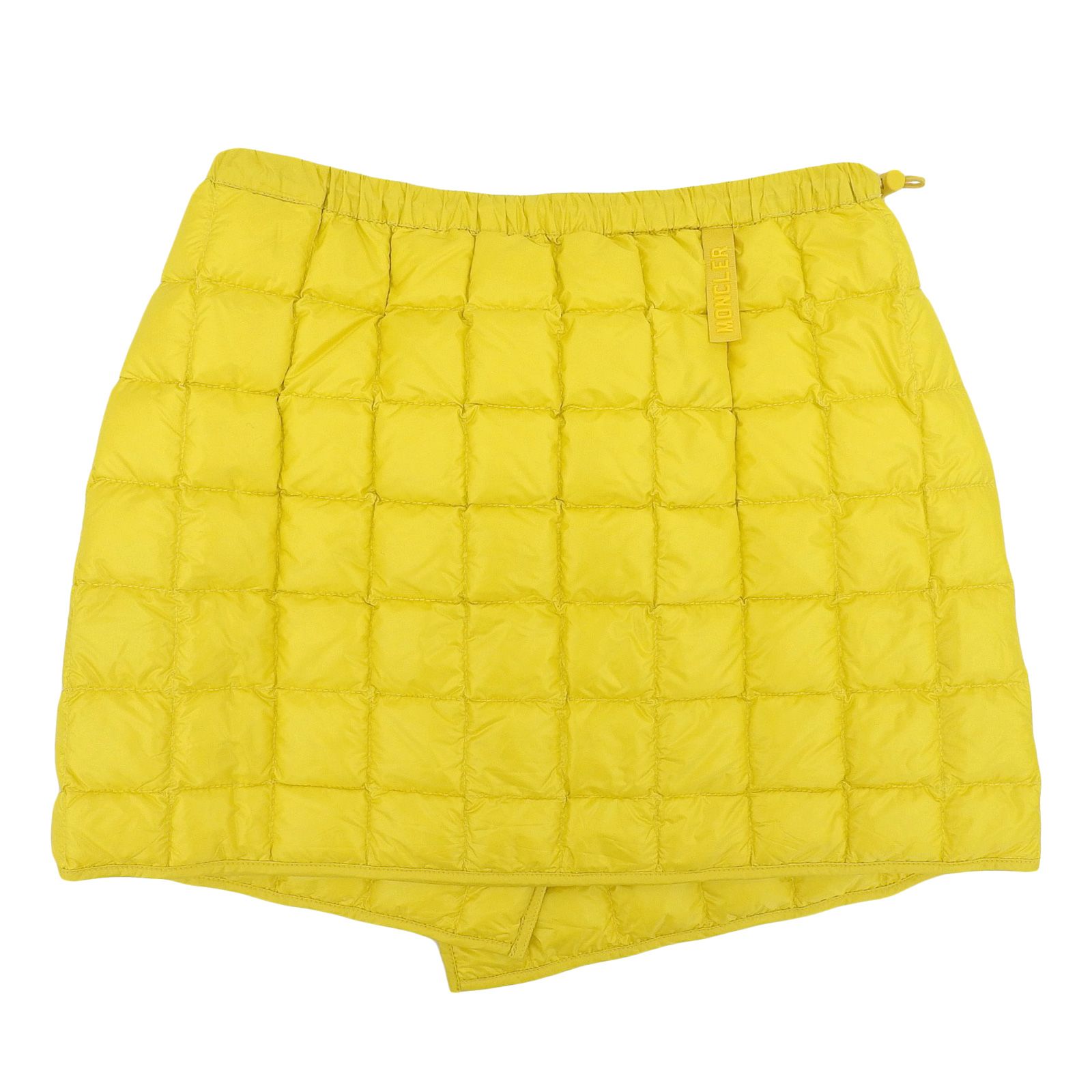 ▲MONCLER モンクレール 製 I10932D00001 GONNA 巻きスカート パデッド ミニ ダウンスカート イエロー 38 レディース