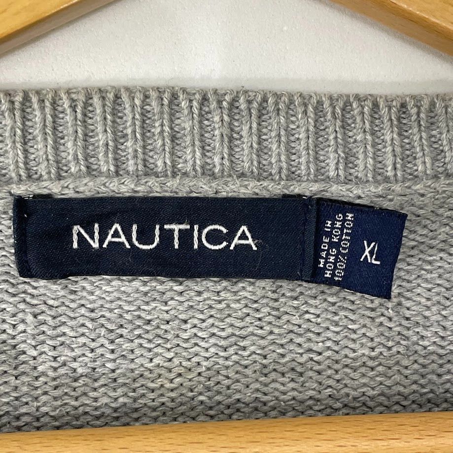 NAUTICA/ノーティカ ニット セーター コットン 長袖 ワンポイント刺繡 