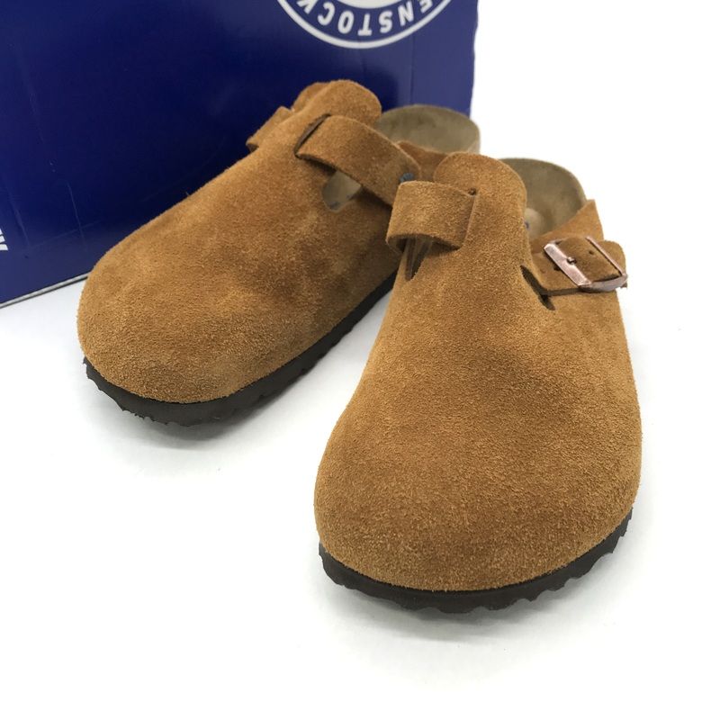 BIRKENSTOCK サンダル BOSTON ボストン ソフトフットベッド スウェード サイズ37 24cm相当 ブラウン ビルケンシュトック 靴 B13713◆