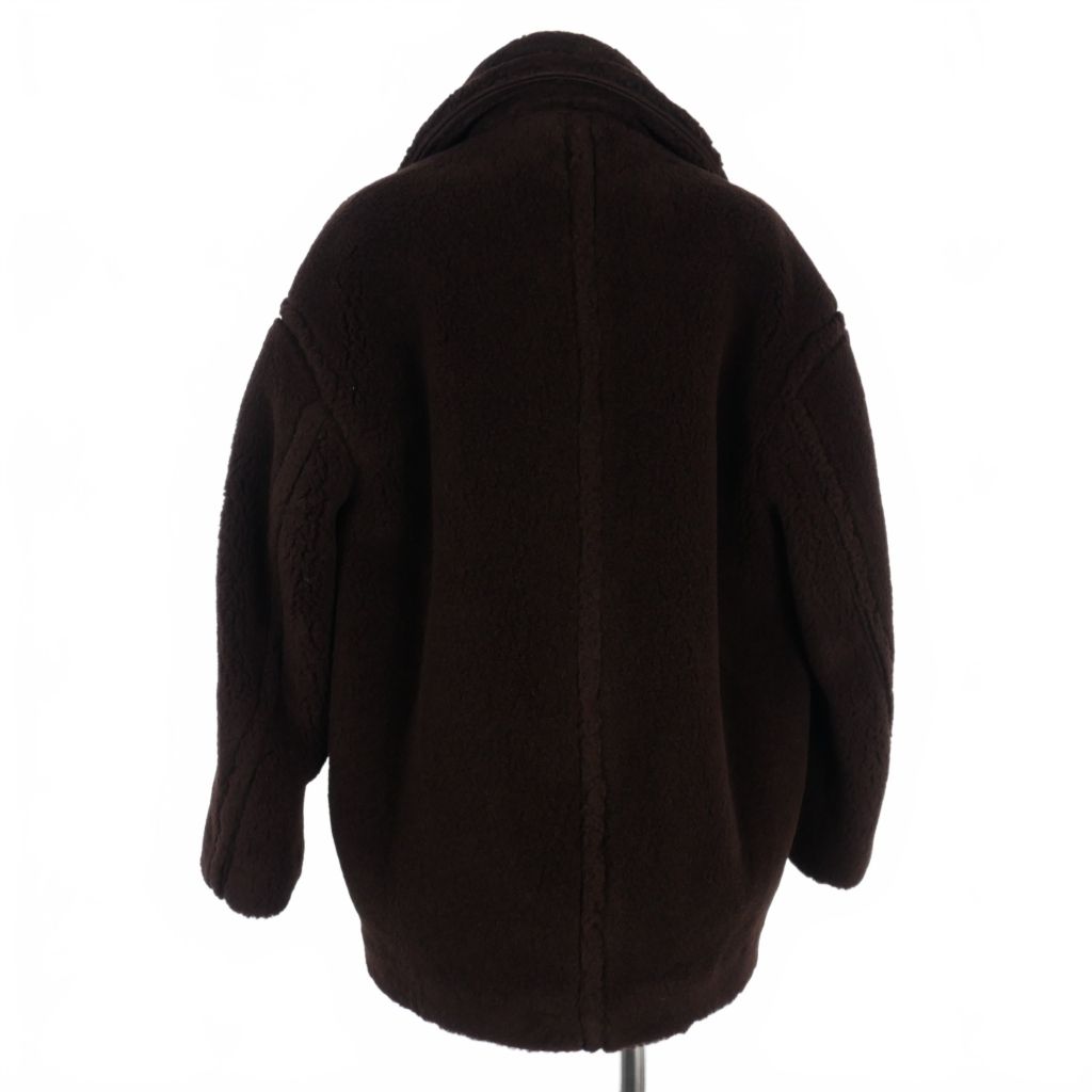 CINOH BOA COCOON COAT ダークブラウン 36 CINOH/チノ】Boa Cocoon Coat/ボアコクーンコート