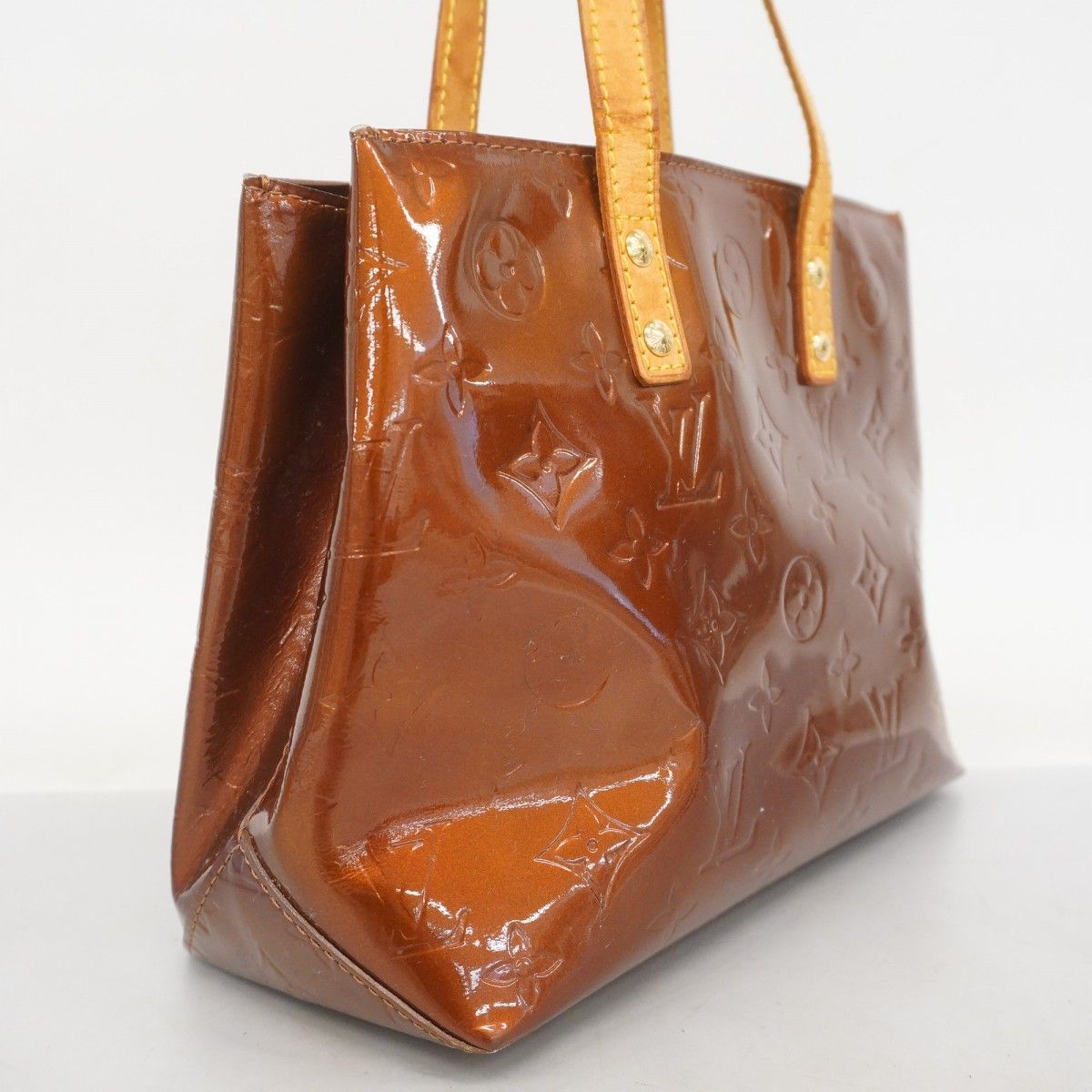 LOUIS VUITTON リード PM ハンドバッグ ヴェルニ ブロンズ LOUIS
