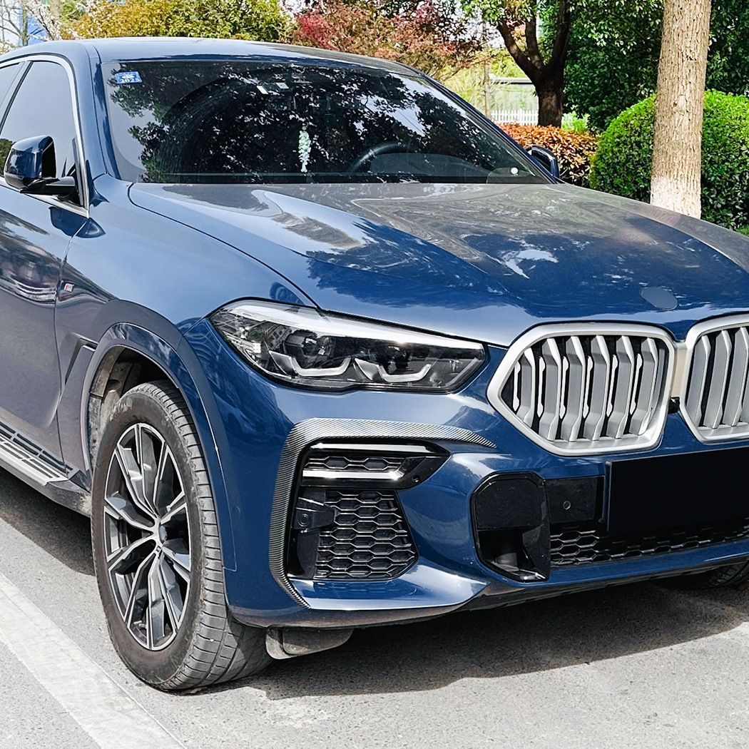 外装パーツ メンズ スポーツ仕様 BMW X6 G06 前期 2019-2025 Mスポーツ フロントリップ スポイラー 刀锋風 エアロパーツ