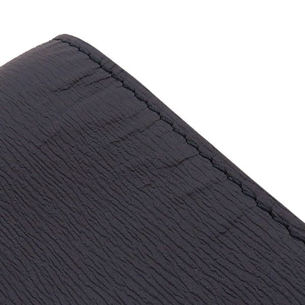 バリー BALLY 二つ折り財布 クロッシング レザー ネイビー シルバー  