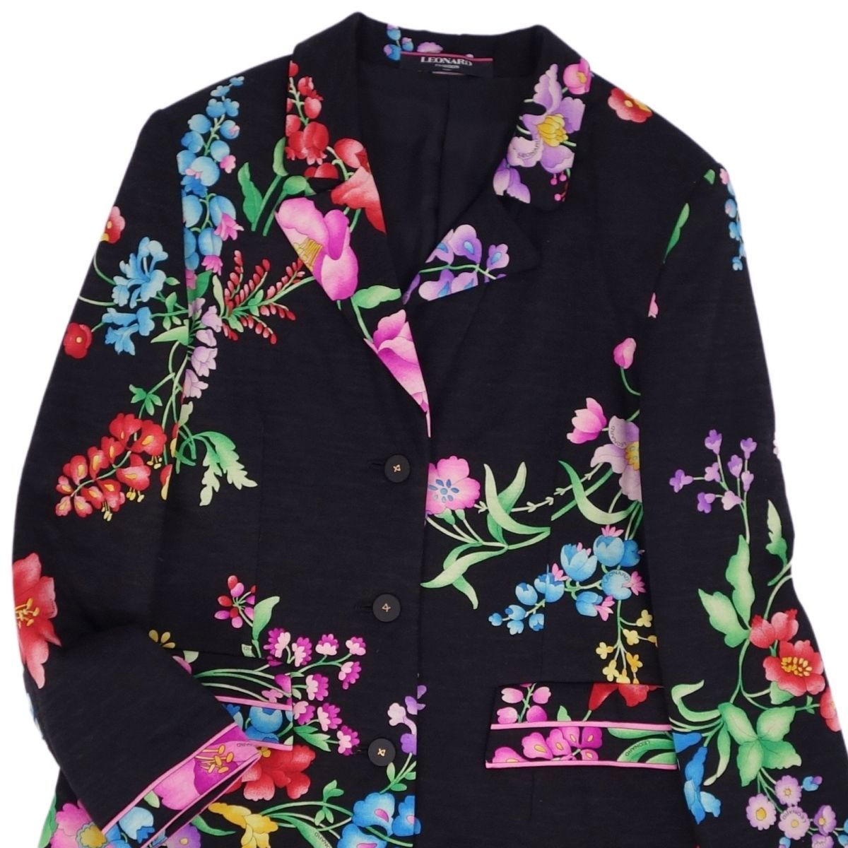 美品 レオナール LEONARD FASHION ジャケット テーラードジャケット 