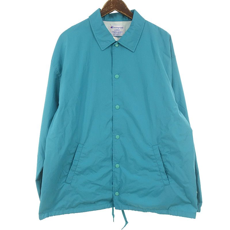 ロンハーマン|RONHERMAN UNDER R × Champion ナイロン コーチ ジャケット サックスブルー サイズ メンズL