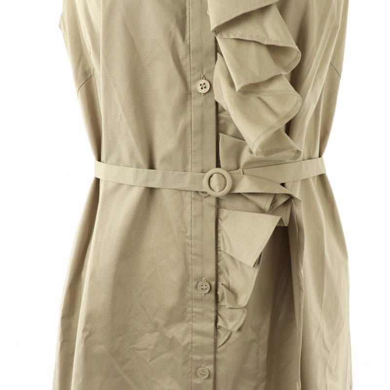 アナイ ANAYI タフタストレッチフリル ワンピース ミモレ ロング