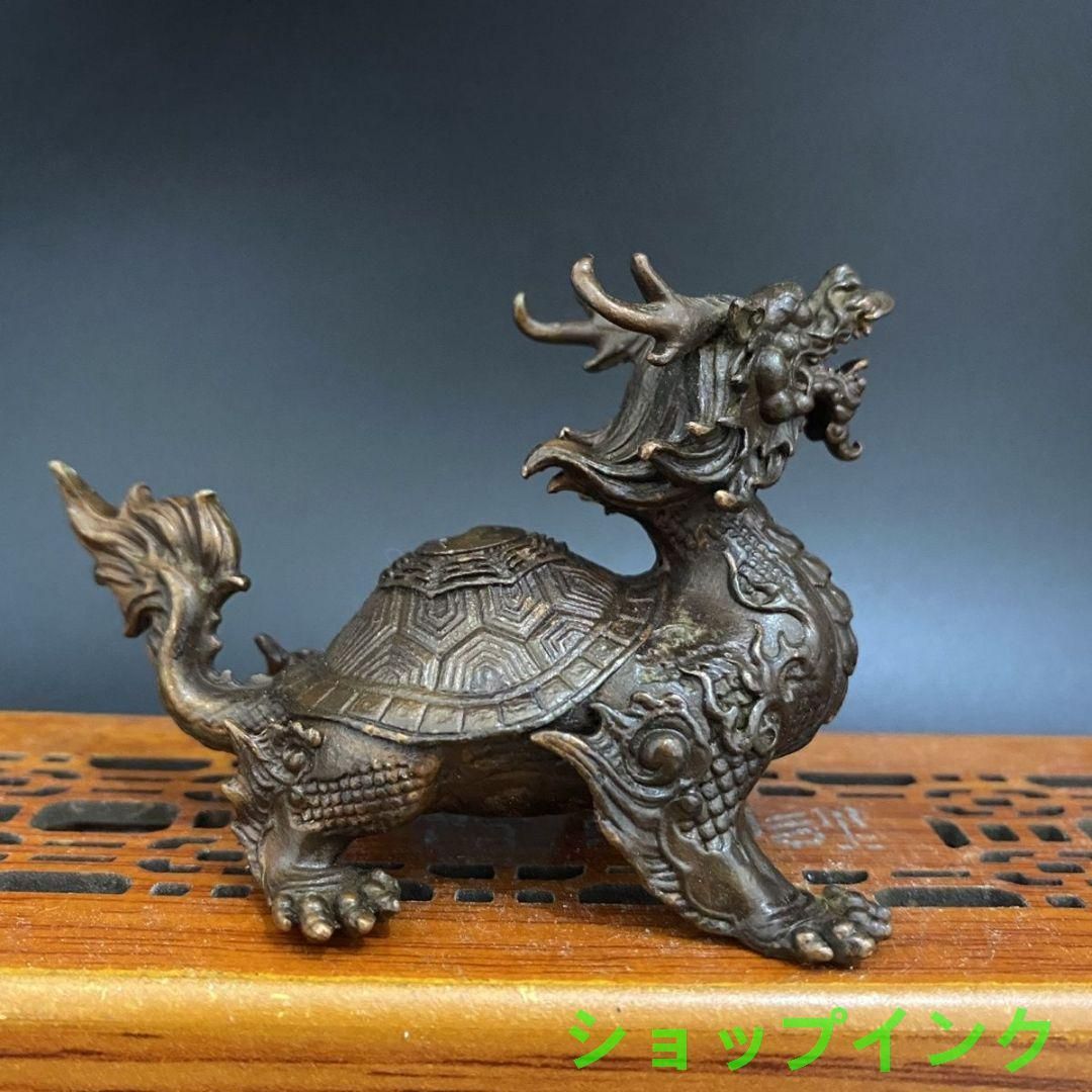 銅 細工 レリーフ竜紋茶壺 茶道具 香道具 工芸品 置物 銅 細工 茶道具 香道具 蓋置 置物 竜亀 銅製 - メルカリ