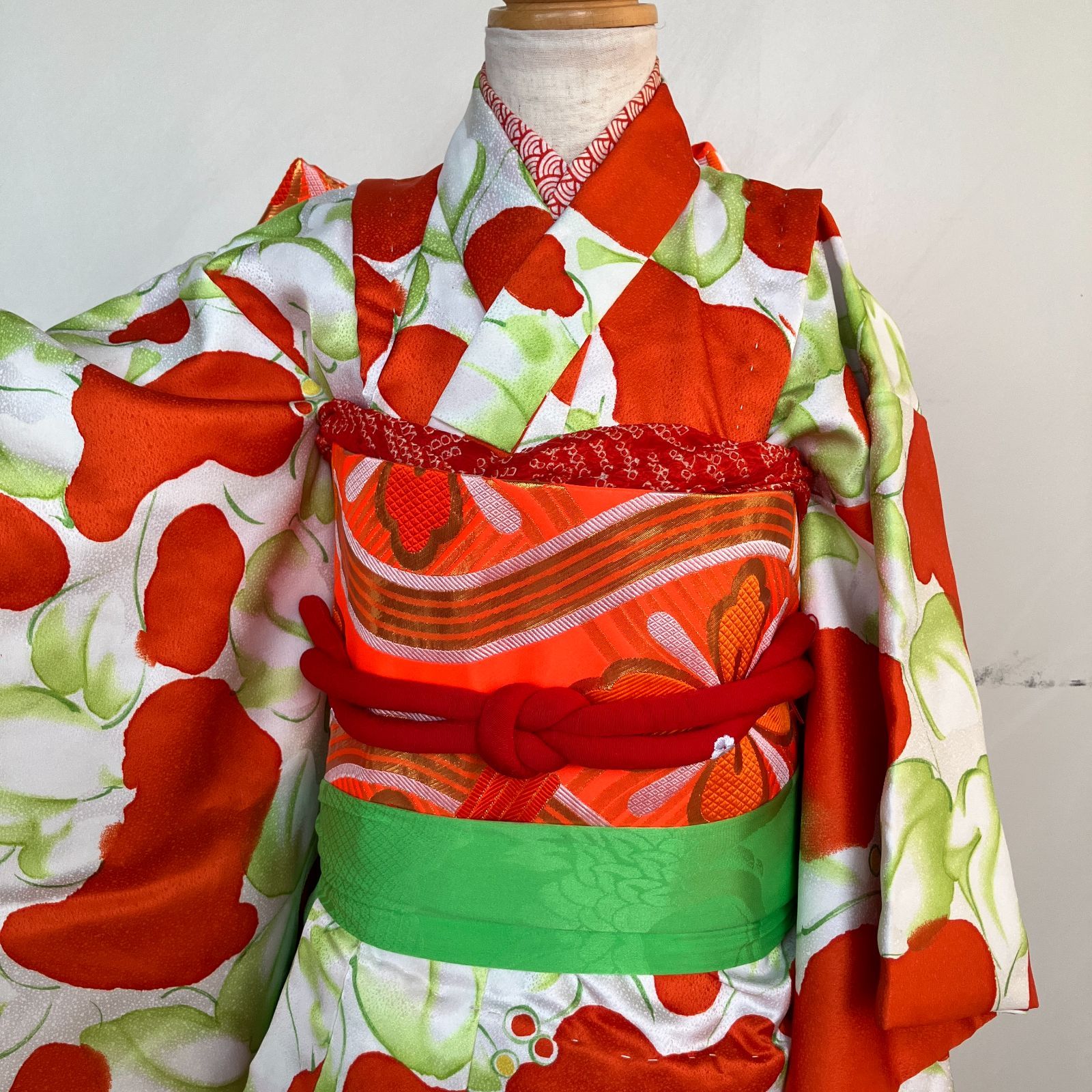 七五三セット 女児着物3歳女の子アンティーク帯しごきバッグ帯揚げ