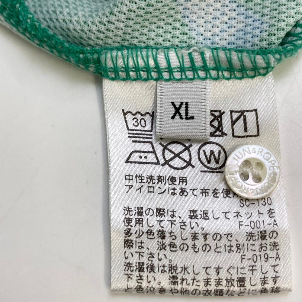 サイズ：XL JUN&ROPE ジュン アンド ロペ  半袖ポロシャツ  グリーン系 [240101436590] ゴルフウェア レディース ストスト サイズ：XL JUN&ROPE ジュン アンド ロペ 半袖ポロシャツ