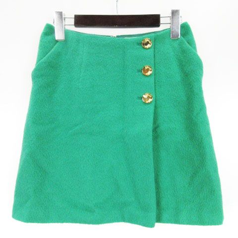 グレースクラス GRACE Class ウールビーバー ミニスカート 36 グリーン 240116E