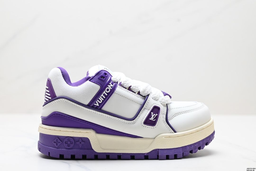LVルイ ヴィトン Trainer Maxi Low Sneaker パンブレッド マキシシリーズ ローカット カジュアル スポーツ バスケットシューズ06