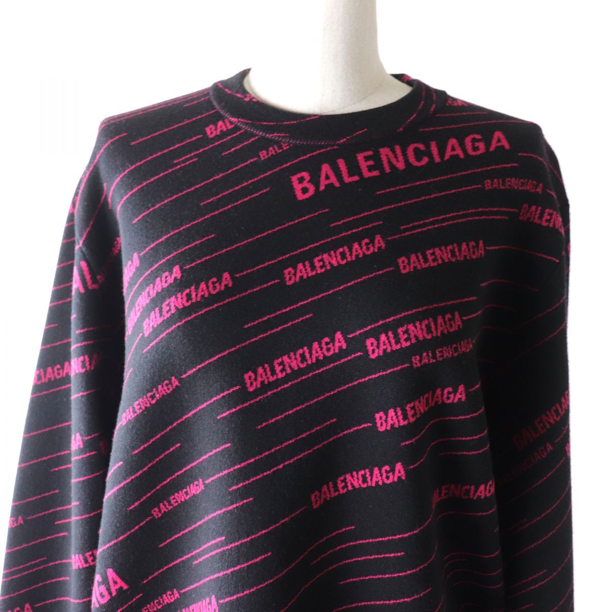 美品☆正規品 BALENCIAGA バレンシアガ 19AW 583094 ロゴ総柄 ...