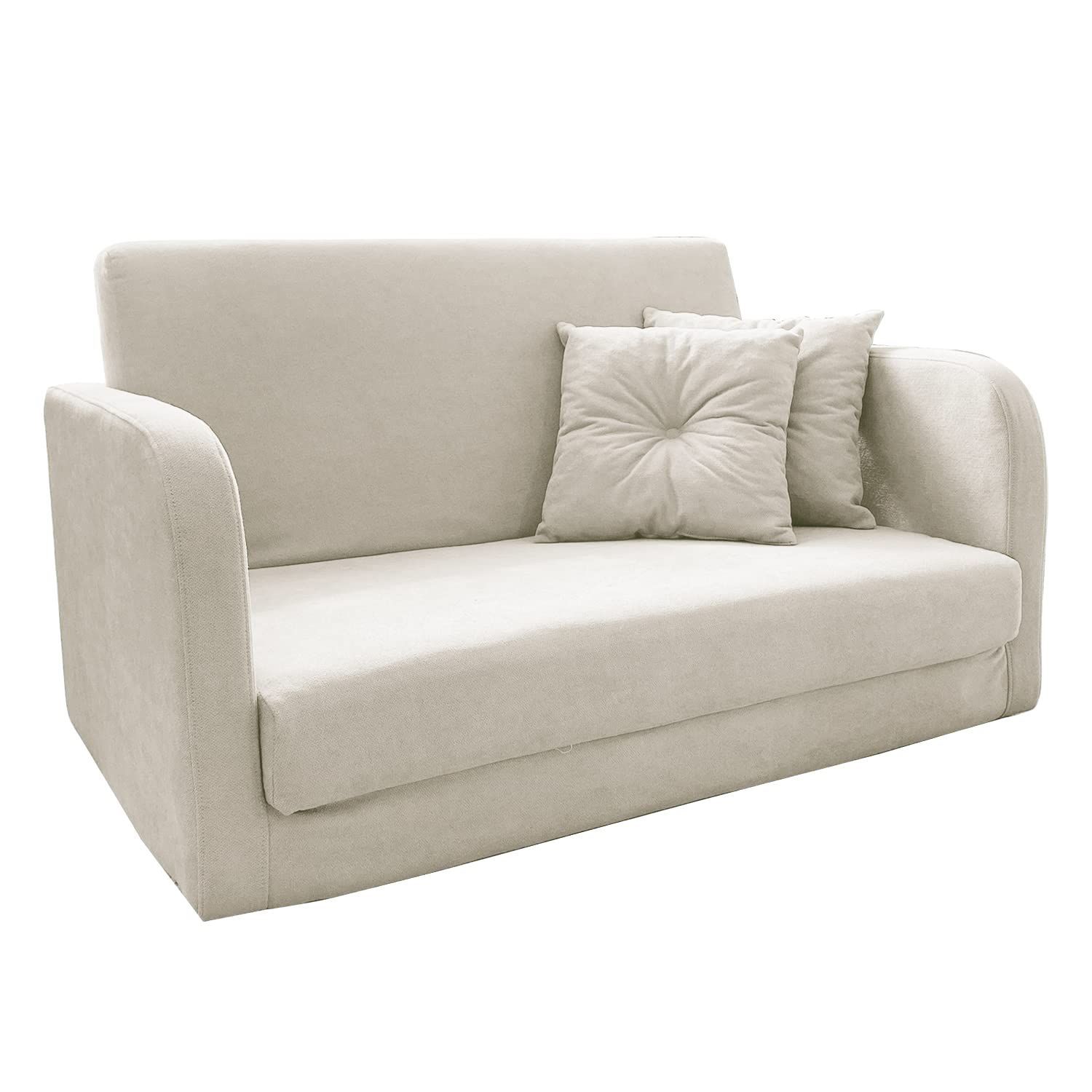 b456n-2p Nホワイトベージュ ベッド クッション付 折りたたみ ソファ ソファー 2人掛け シングル コンパクト ソファベッド 幅111cm ソファーベッド With