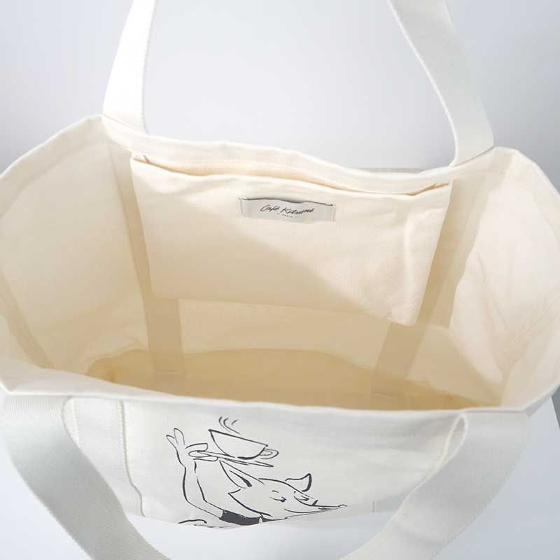MAISON KITSUNE 男女兼用 トートバッグ CKMU05101WW9001 P709 カフェ キツネ バリスタフォックス トートバッグ | Maison Kitsuné