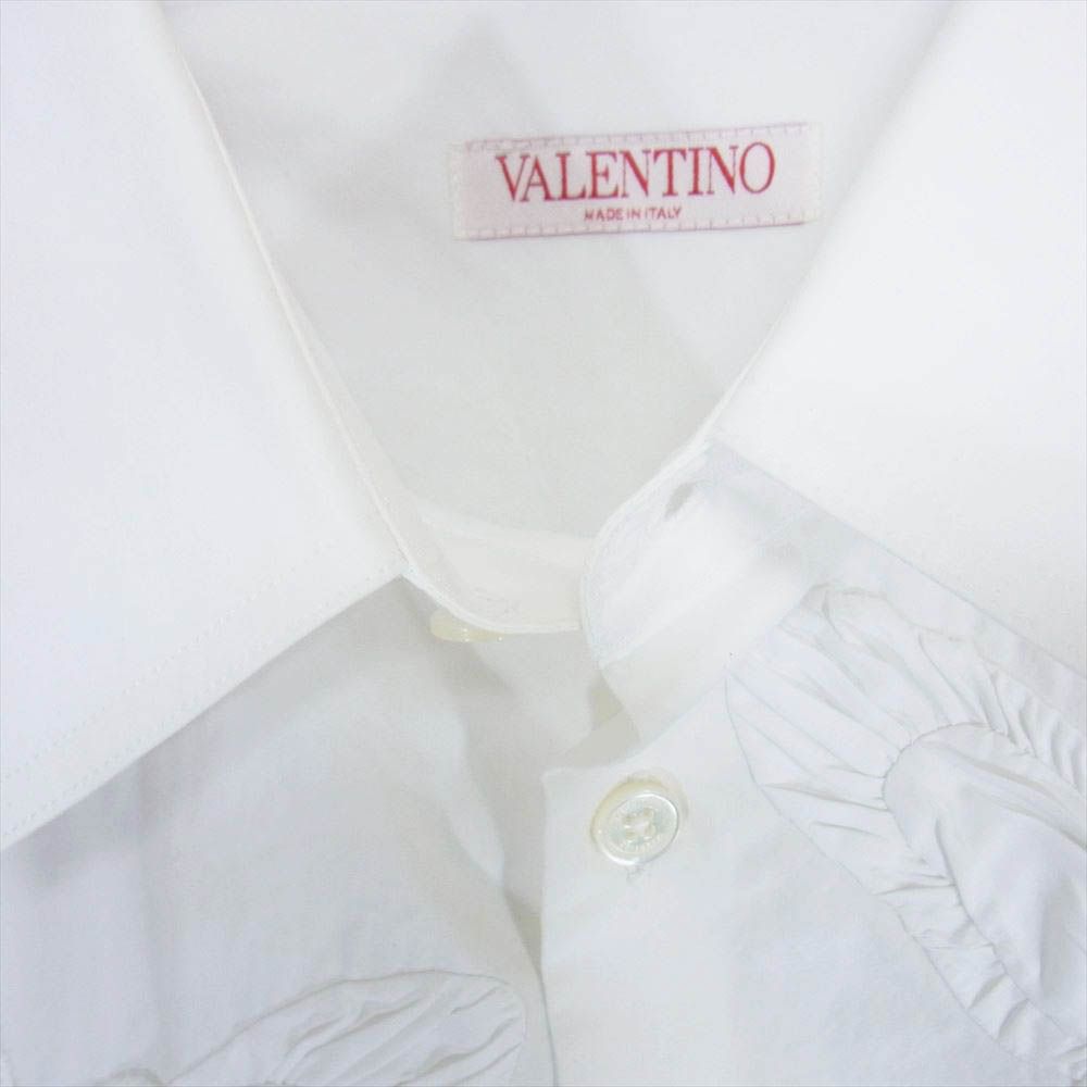 VALENTINO ヴァレンティノ 長袖 XV3ABA95818 Butterfly Embroidered Poplin Shirt バタフライ エンブロイダリー ポプリン シャツ ホワイト系 40