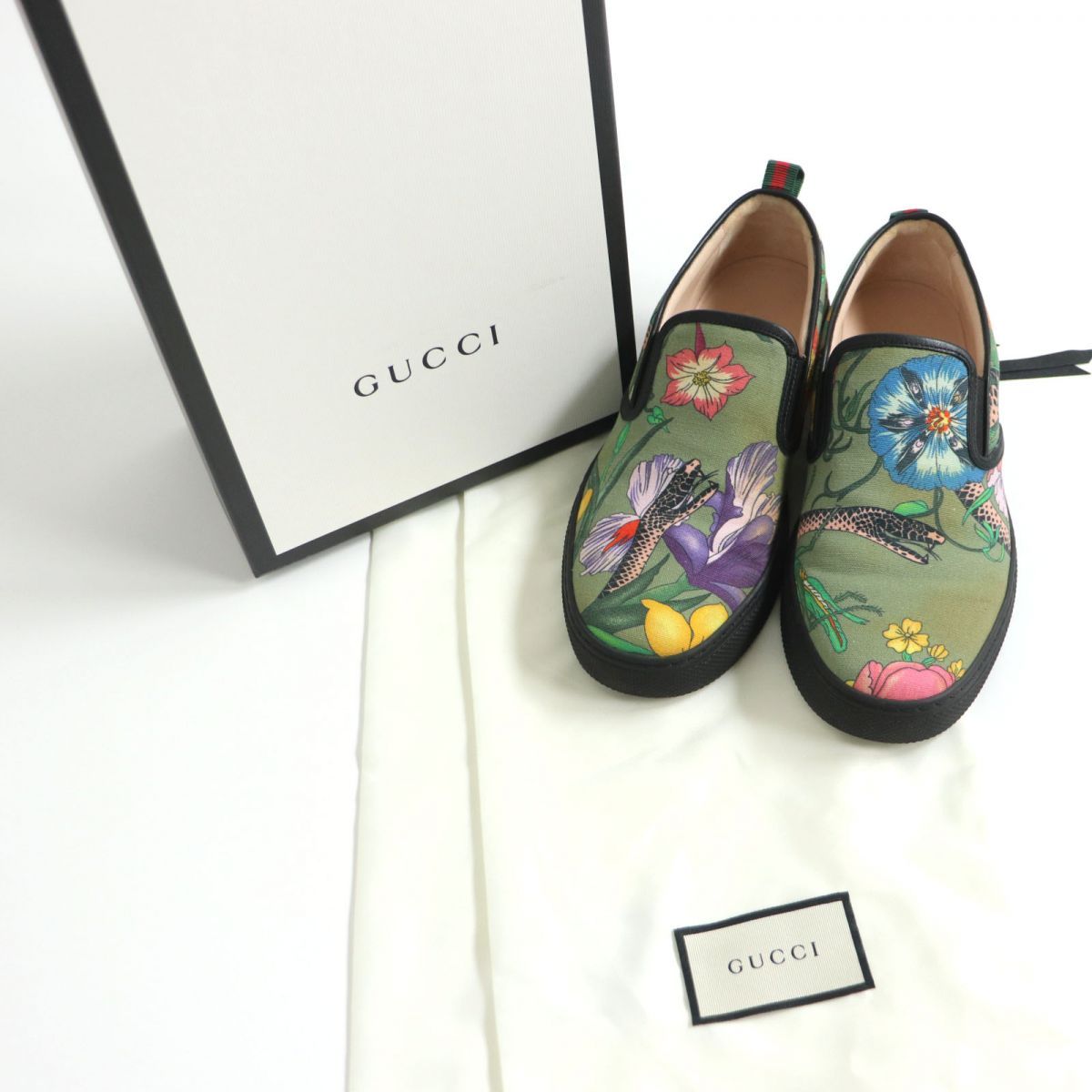 良品□GUCCI/グッチ 407363 フローラ/スネーク ウェブライン 