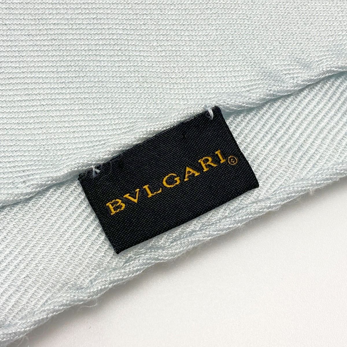 BVLGARI ブルガリ ロゴマニア ストール グレー系 シルク60
