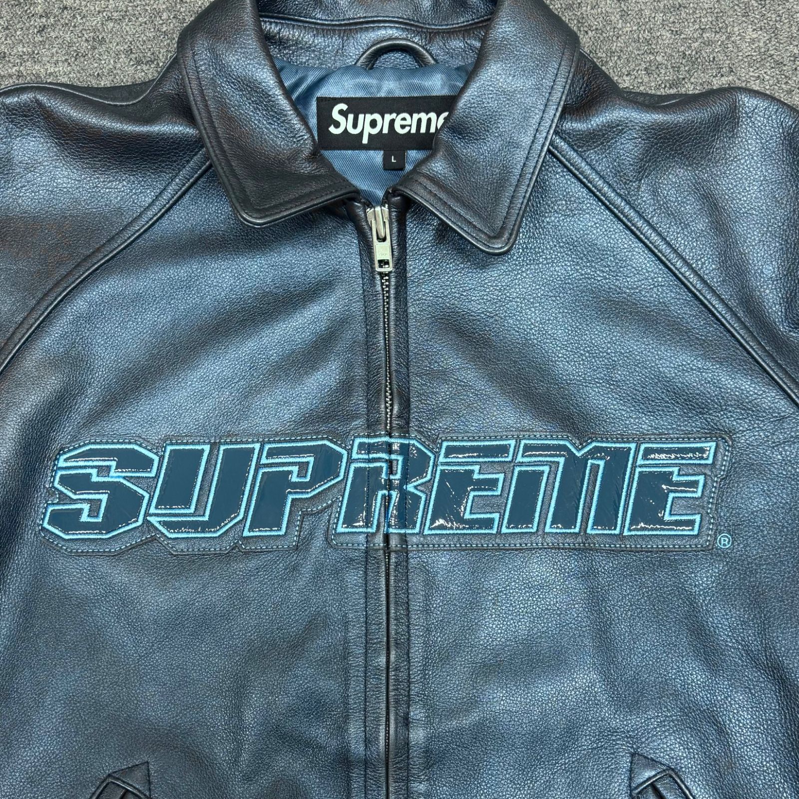 国内正規 Supreme 22SS Silver Surfer Leather Varsity Jacket