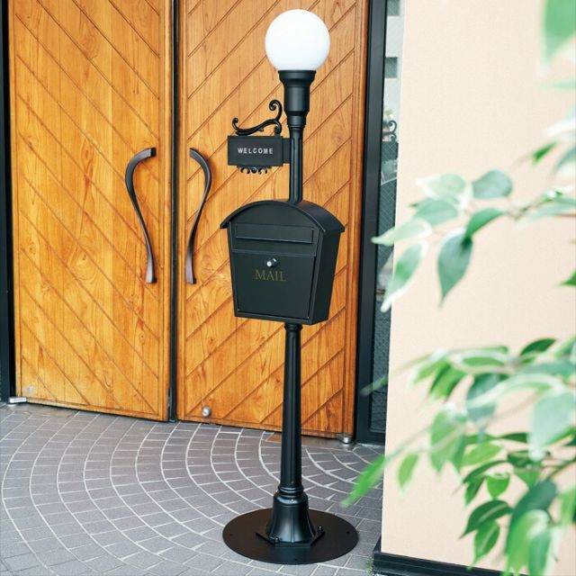 郵便ポスト スタンドタイプ アンティーク 郵便受け ポスト 照明