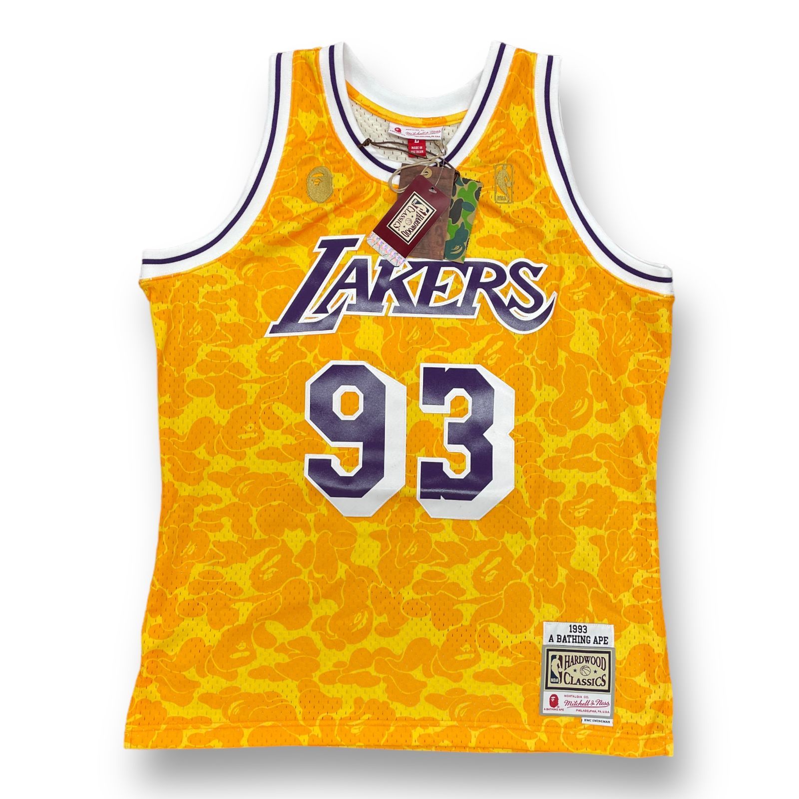 新品 A BATHING APE MITCHELL & NESS LOS ANGELES LAKERS JERSEY