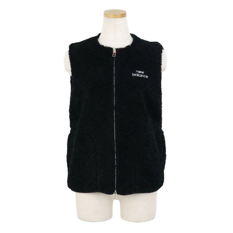25秋冬 ニューバランス ゴルフ New balance Golf レディース クラッシュボア フルジップベスト 5258501 アウター トップス ノースリーブ ストレッチ 防