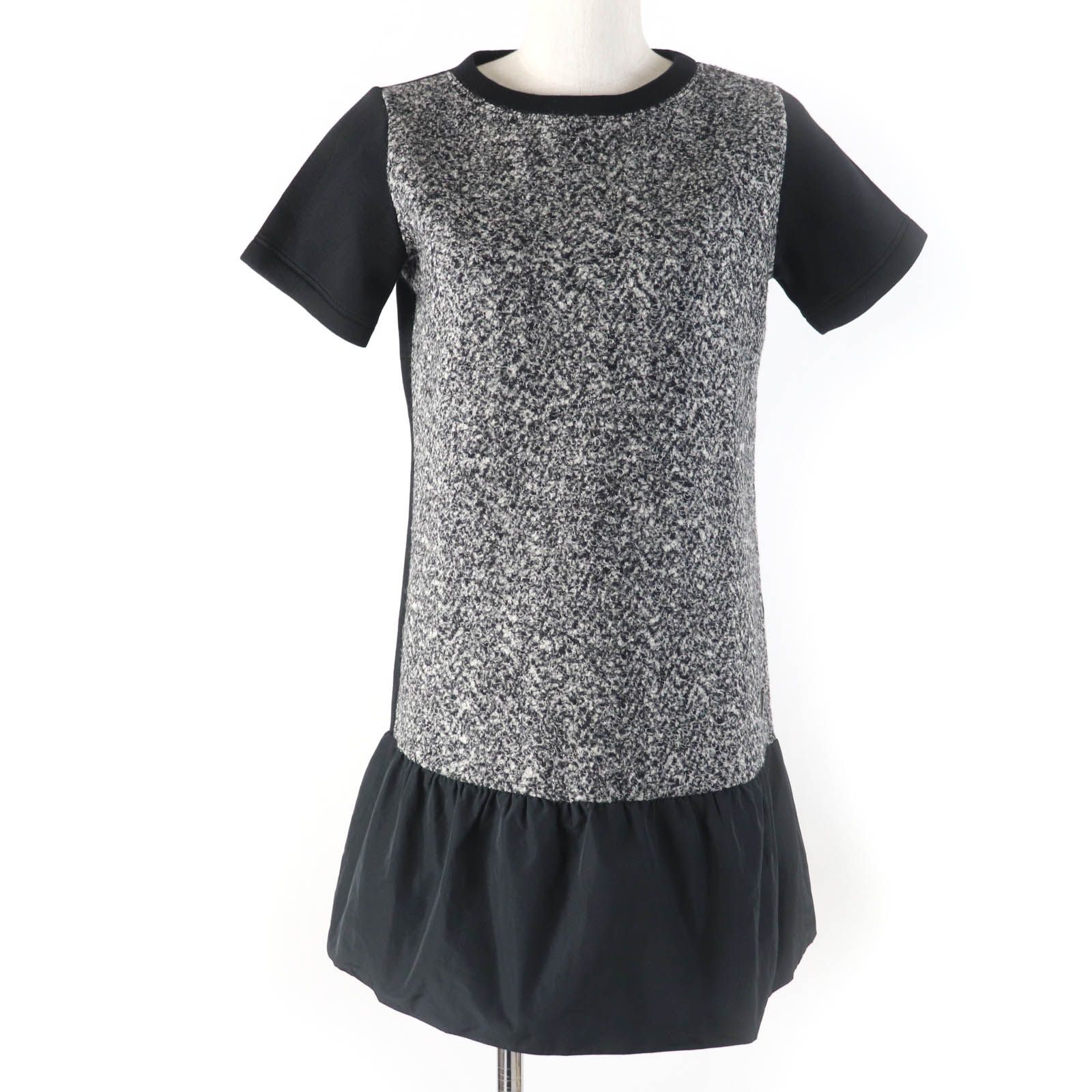 MONCLER ブラック 半袖ミニワンピース MONCLER - モンクレール