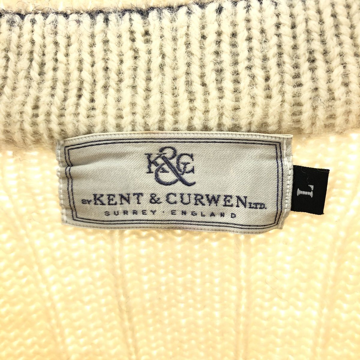 古着 KENT&CURWEN ケーブル編み チルデンニットセーター レディースL