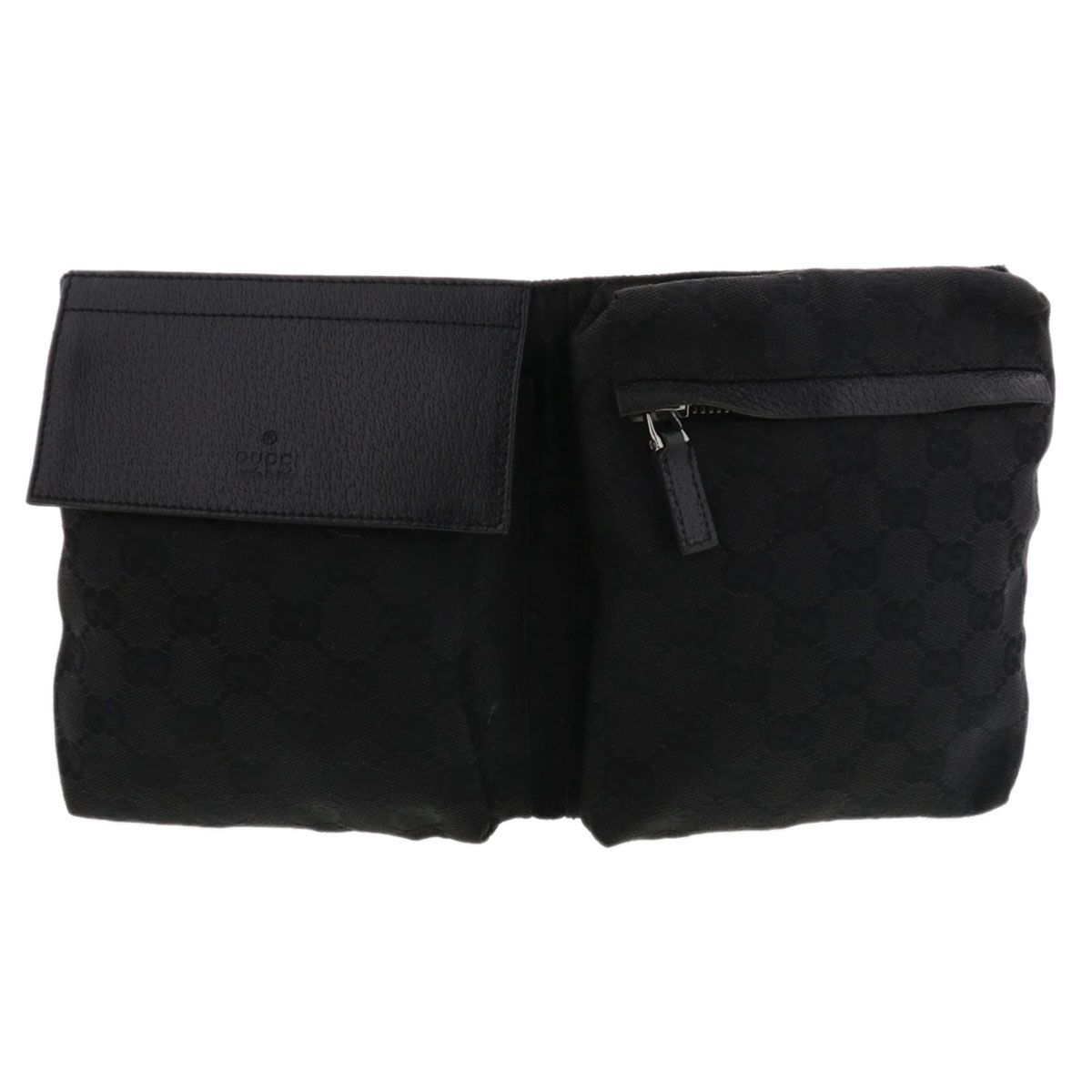 GUCCI グッチ GGキャンバス ウエストバッグ 28566 GG柄 キャンバス レザー ブラック レディース ウエストポーチ