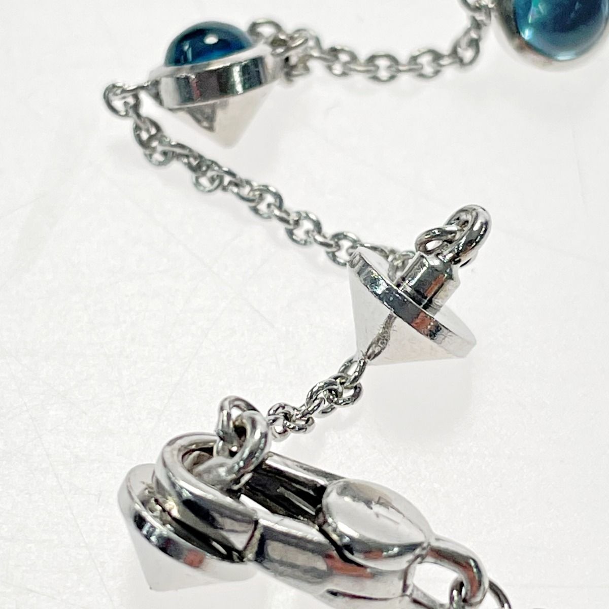 GUCCI グッチ ハートタグ ブルー×シルバー ブレスレット ブルー