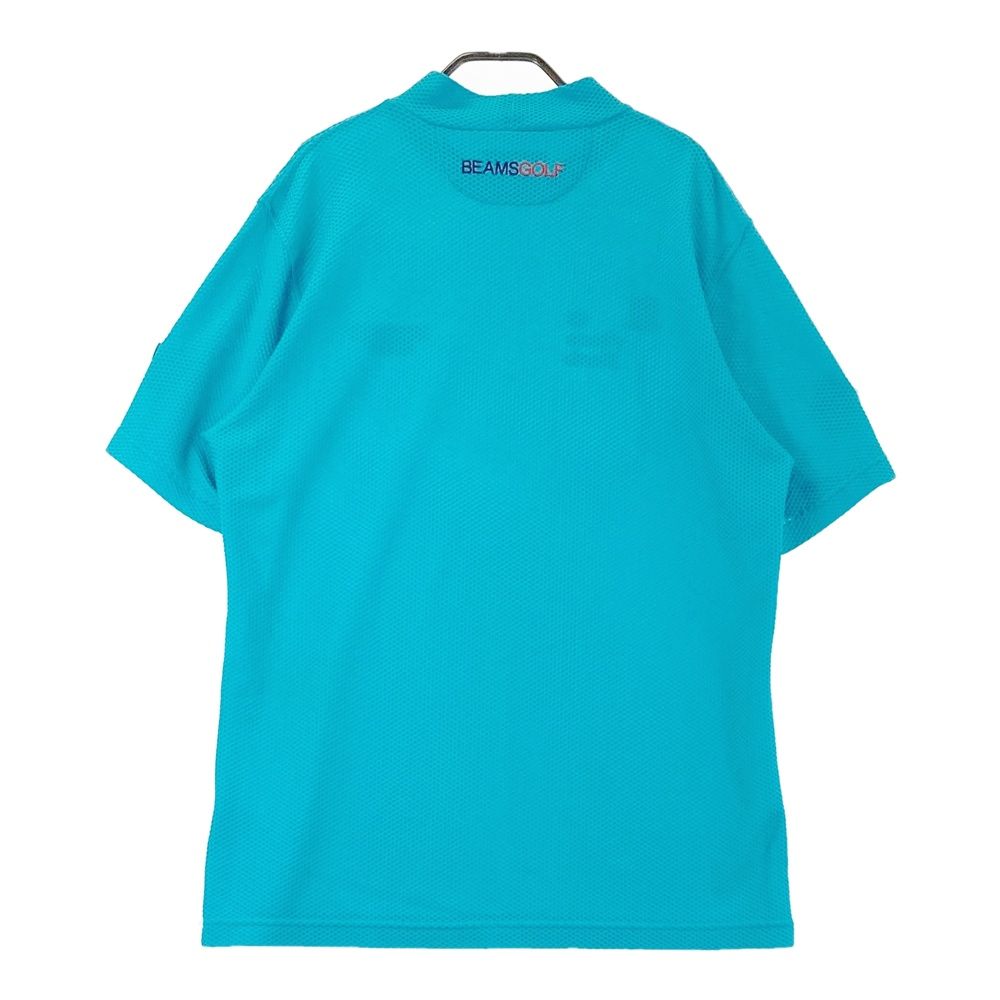 サイズ XL BEAMS GOLF ビームスゴルフ 半袖モックネックTシャツ メッシュ ブルー系 240101420776 ゴルフウェア メンズ ストスト