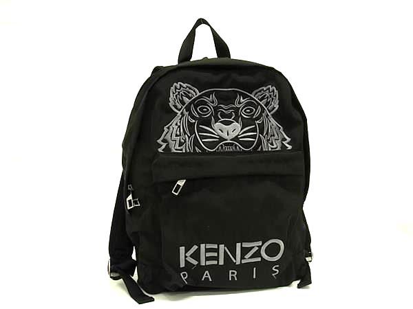 新品未使用 KENZO ケンゾー ナイロン タイガー 虎 刺繍 リュックサック バックパック メンズ レディース ブラック系 FJ4740