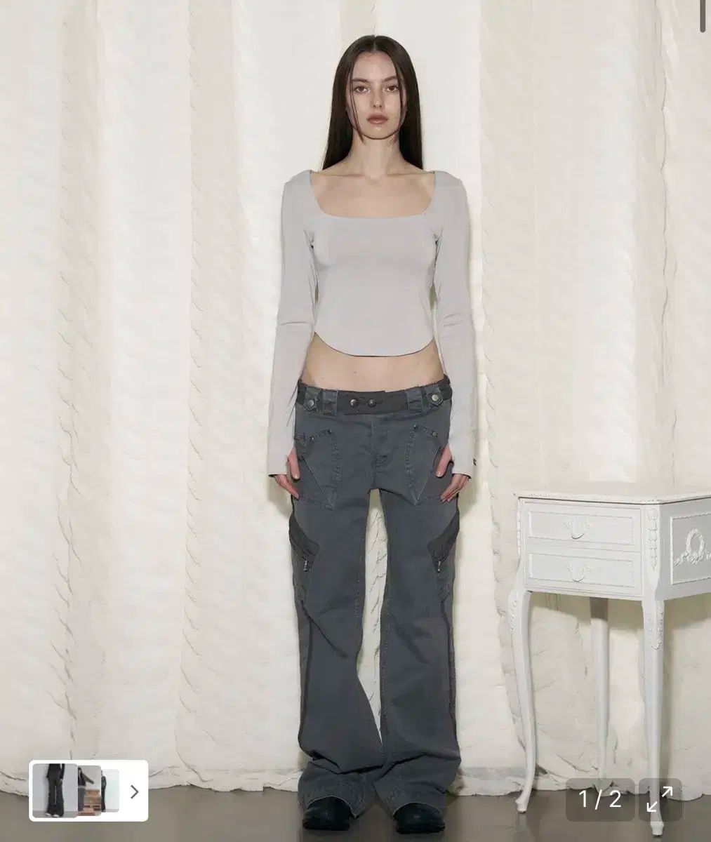 プリーズノーフォロー Camilla Side Pocket Pants Grey