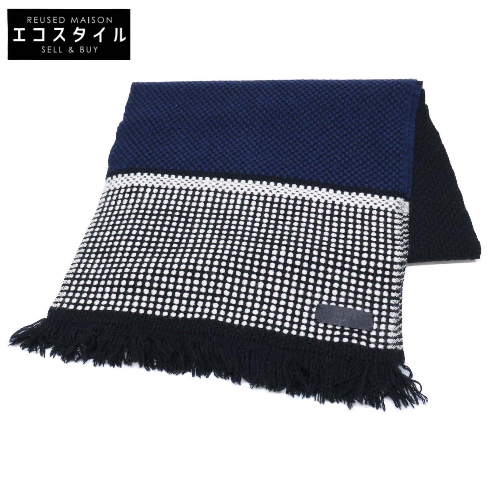 HERMES エルメス レザーパッチ カシミヤ