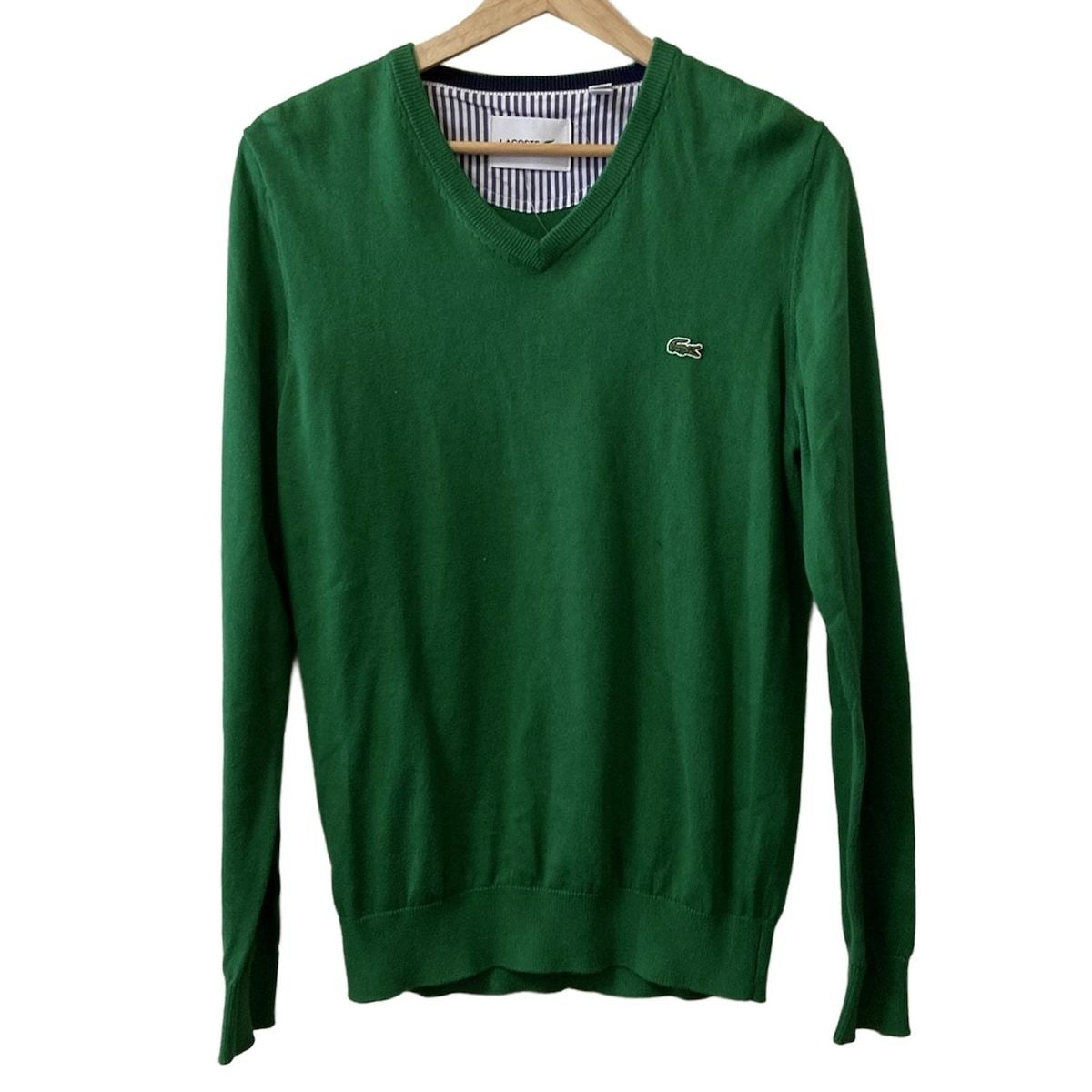 Lacoste ラコステ 長袖セーター サイズUS S レディース - グリーン Vネック