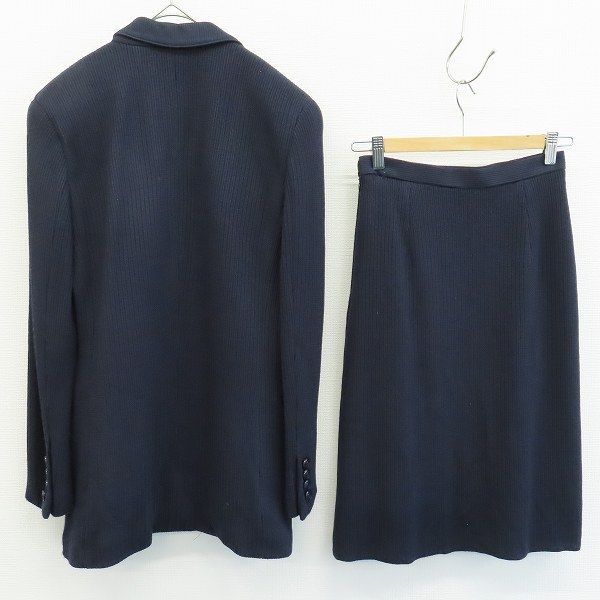 イタリヤ 伊太利屋 セットアップ スカートスーツ ニット ダブル ロゴ 刺繍 w966930
