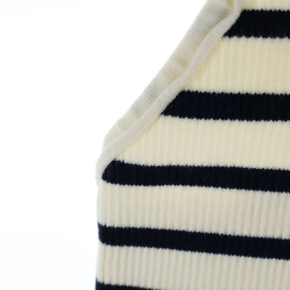 クロップドロゴボーダーノースリーブ ホワイト