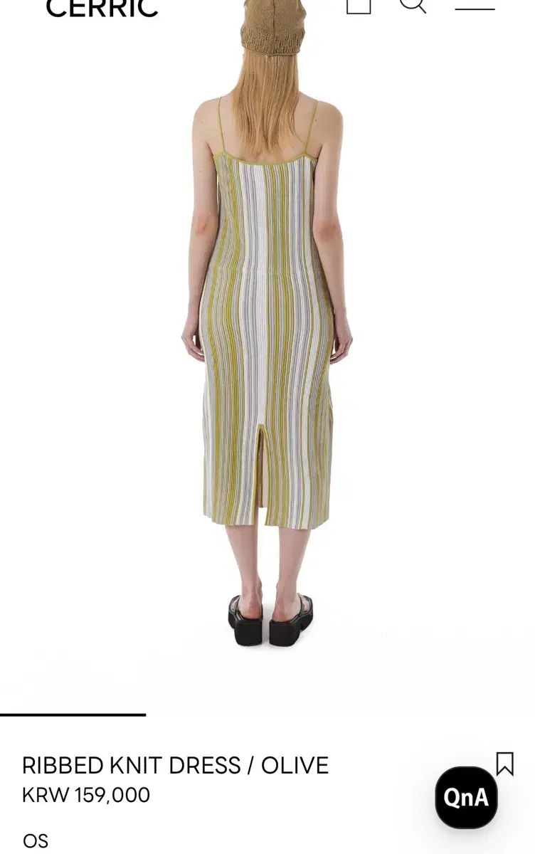 Cerric CERRIC セリック オリーブ ストライプ ニット ワンピース