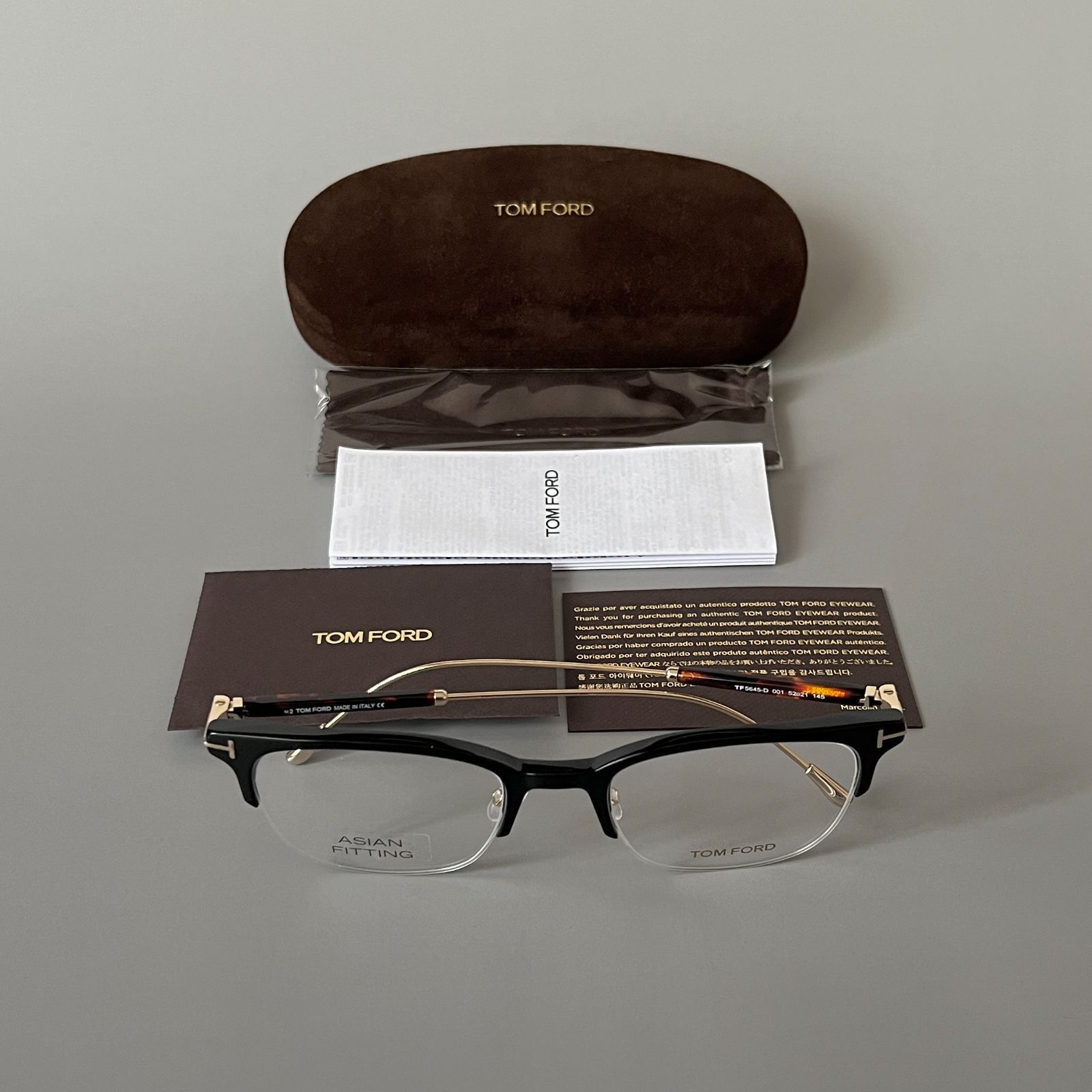 トムフォード メガネ FT5645 001 TOM FORD アジアンフィット メンズ 