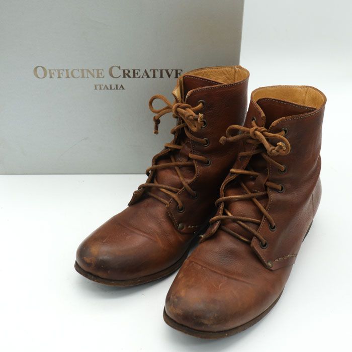 OFFICINE CREATIVE  レースアップショートブーツ　本革 OFFICINE CREATIVE レースアップショートブーツ本革