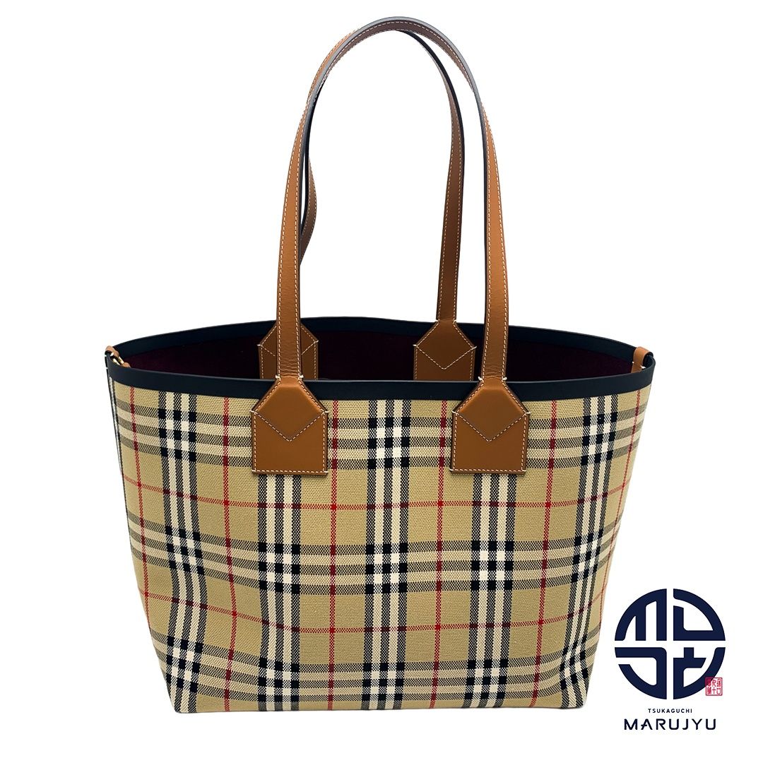 BURBERRY バーバリー チェック トートバッグ ポーチ付き 大きめ