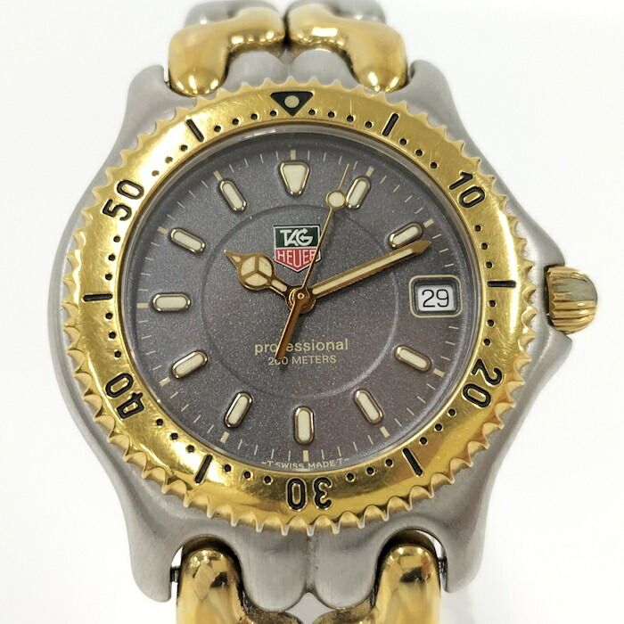 TAG HEUER 腕時計 プロフェッショナル200 コンビ ブラック文字盤 S|S QZ WG1120