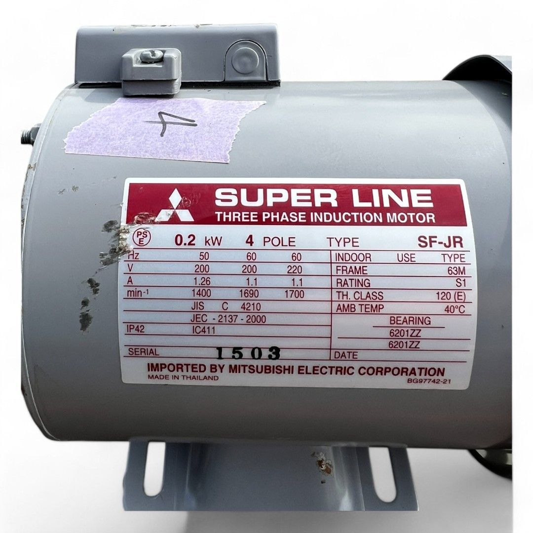 三菱電機 SUPER LINE 三相誘導モーター 0.2kW 4極 SF-JR型 no.4 - メルカリ