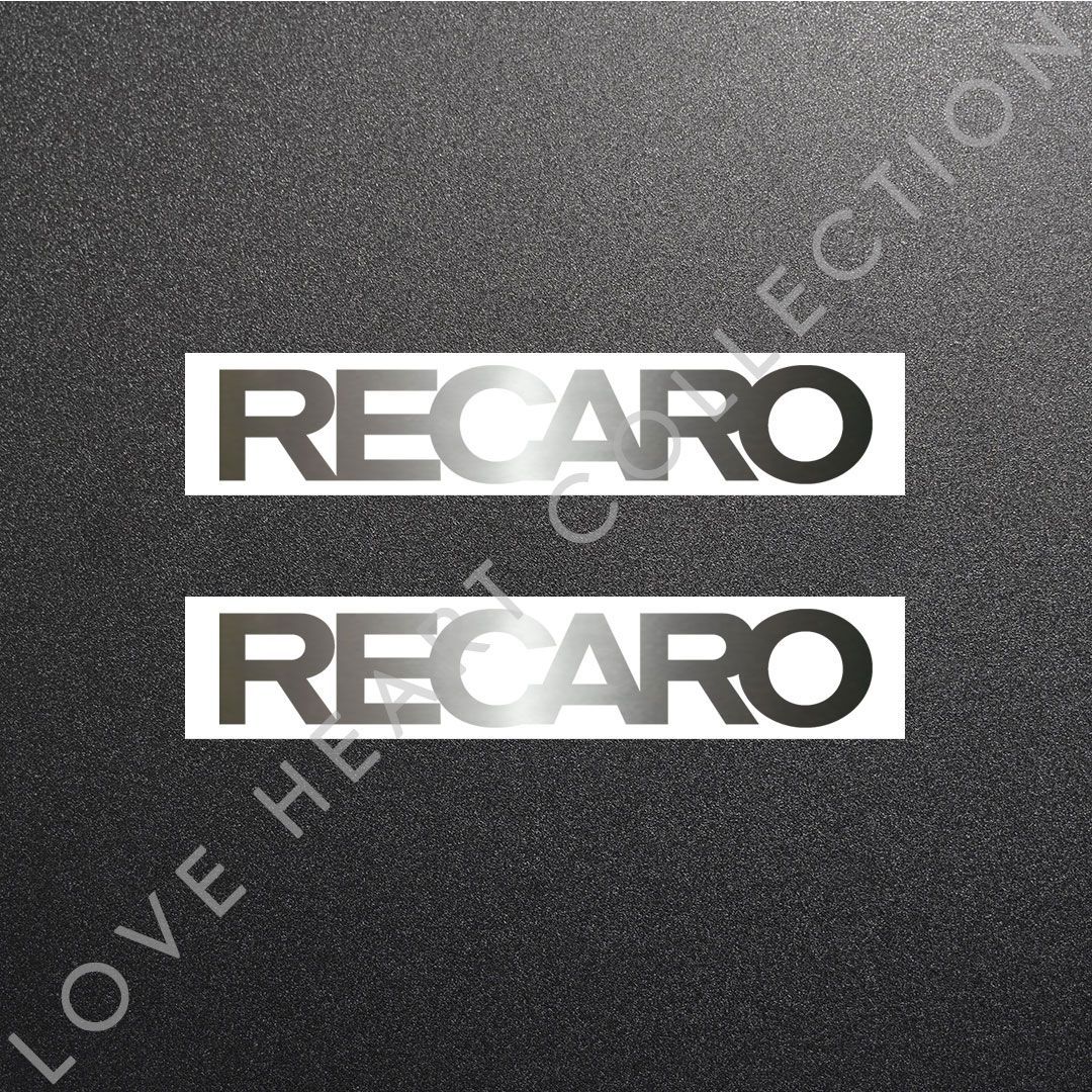 超高品質☆RECARO　レカロ　カッティングステッカー　メタリックシルバー　2枚　縦27mm×横150mm　れかろ　|　ロゴ　|　デカール　|　切り文字　|　切文字　|　新品　|　未使用　|　送料無料　|　匿名配送　｜　本舗