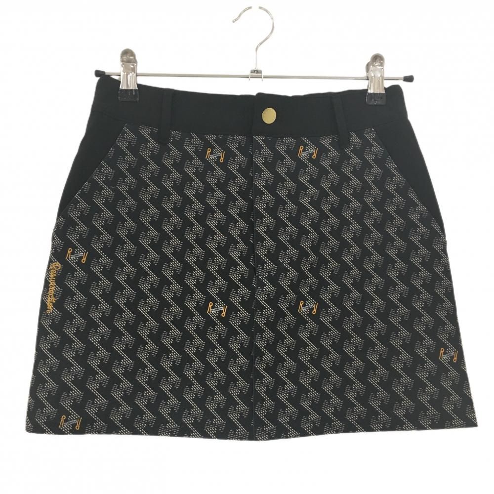 超美品】レザレクション ストレッチスカート 黒×グレー×白 総柄
