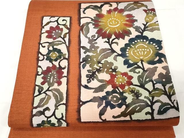 平和屋着物○太鼓柄袋帯 組紐間道 金糸 正絹 逸品 AAAQ7617wj 2025年