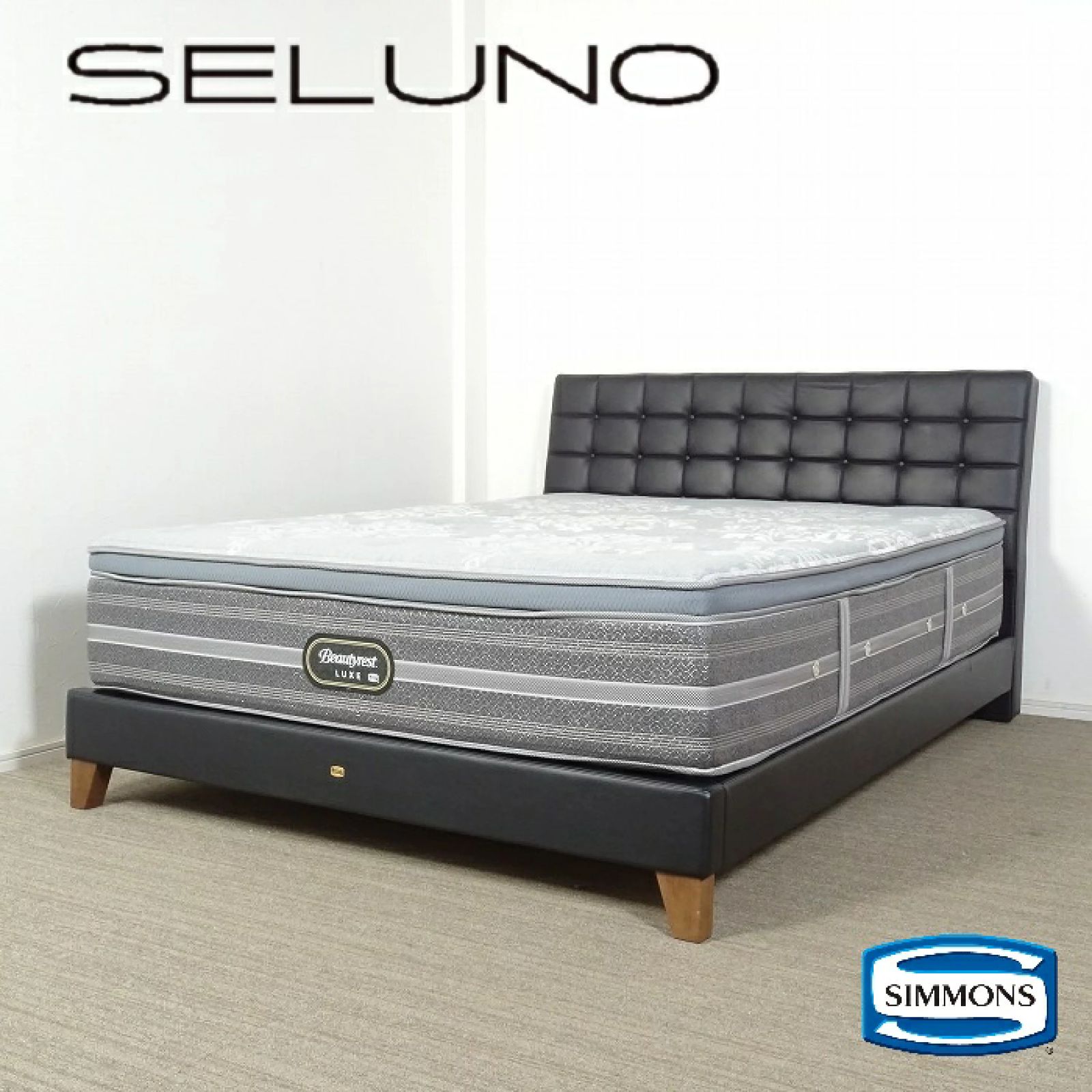 ◾︎SELUNO◾︎ 展示 SIMMONS シモンズ Berzelia バーゼリア | リュクス ピロートップ | クイーンベッド 106万 v098