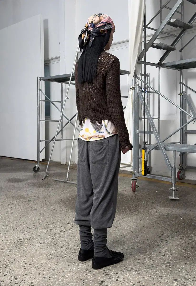 Open YY オープンワイワイ レイヤード ニーハイソックス パンツ チャコール L