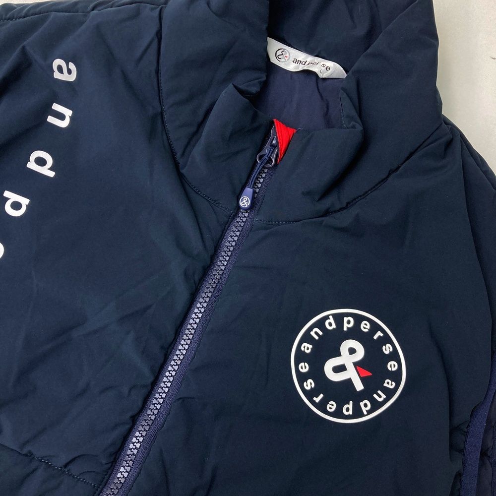 100％満足保証と送料無料。 サイズ L AND PER SE アンパスィ AMF1014G2 中綿ベスト ネイビー系 240101521952 ゴルフウェア メンズ ストスト