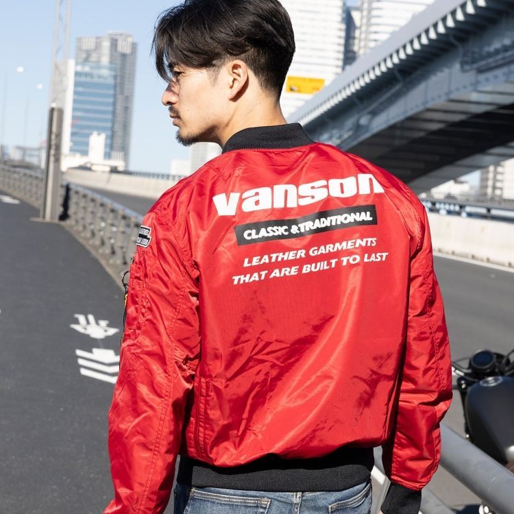 ★ VANSON SVS2403S ライディングジャケットXLサイズ ナイロン VANSON（バンソン） 【在庫限り】バンソン SVS2403S ナイロンMA-1