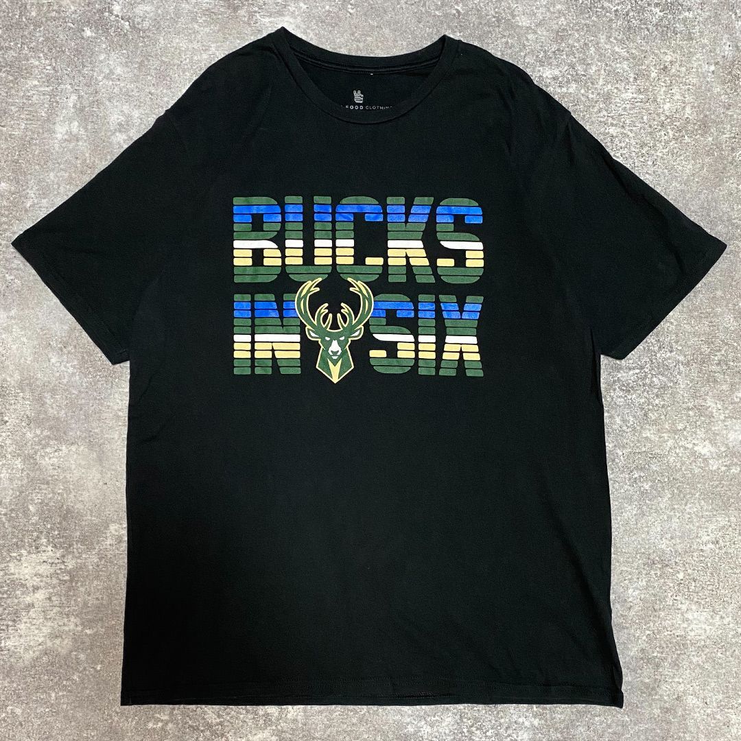 NBA ミルウォーキー・バックス ロゴプリント 半袖Tシャツ 古着 L